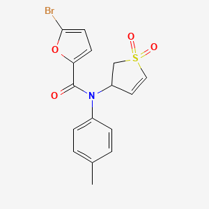 molecular formula C16H14BrNO4S B10808124 5-bromo-N-(1,1-dioxo-2,3-dihydrothiophen-3-yl)-N-(4-methylphenyl)furan-2-carboxamide 