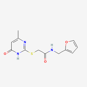 molecular formula C12H13N3O3S B10808143 N-(furan-2-ylmethyl)-2-[(6-methyl-4-oxo-1H-pyrimidin-2-yl)sulfanyl]acetamide 