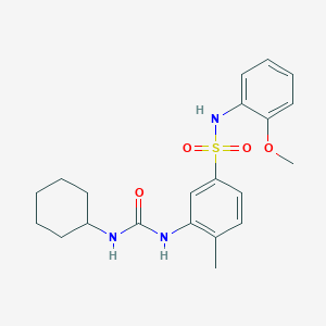 molecular formula C21H27N3O4S B10808162 3-[(cyclohexylcarbamoyl)amino]-N-(2-methoxyphenyl)-4-methylbenzenesulfonamide 