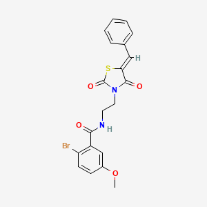 N-[2-[(5Z)-5-benzylidene-2,4-dioxo-1,3-thiazolidin-3-yl]ethyl]-2-bromo-5-methoxybenzamide