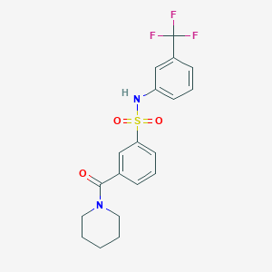 3-(piperidine-1-carbonyl)-N-[3-(trifluoromethyl)phenyl]benzenesulfonamide