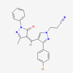 3-[3-(4-bromophenyl)-4-[(Z)-(3-methyl-5-oxo-1-phenylpyrazol-4-ylidene)methyl]pyrazol-1-yl]propanenitrile