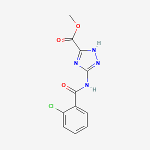 molecular formula C11H9ClN4O3 B10808232 methyl 3-[(2-chlorobenzoyl)amino]-1H-1,2,4-triazole-5-carboxylate 