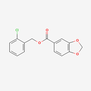 molecular formula C15H11ClO4 B10808244 (2-Chlorophenyl)methyl 1,3-benzodioxole-5-carboxylate 