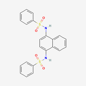 molecular formula C22H18N2O4S2 B10808254 N-[4-(benzenesulfonamido)naphthalen-1-yl]benzenesulfonamide 