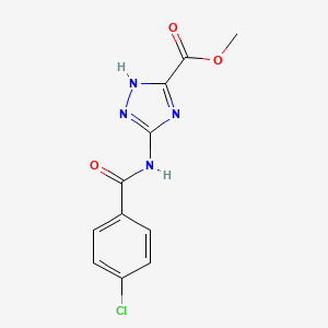 molecular formula C11H9ClN4O3 B10808265 methyl 3-[(4-chlorobenzoyl)amino]-1H-1,2,4-triazole-5-carboxylate 