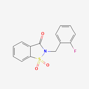 molecular formula C14H10FNO3S B10808291 2-(2-fluorobenzyl)-1,2-benzothiazol-3(2H)-one 1,1-dioxide 