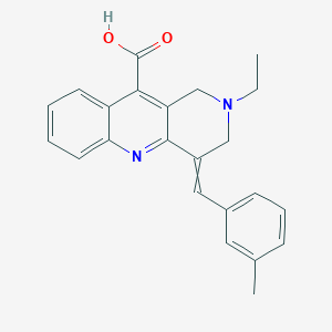 molecular formula C23H22N2O2 B10808656 2-Ethyl-4-[(3-methylphenyl)methylidene]-1,3-dihydrobenzo[b][1,6]naphthyridine-10-carboxylic acid 