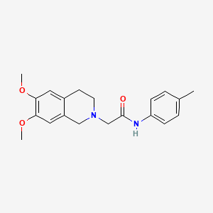 molecular formula C20H24N2O3 B10808677 2-(6,7-Dimethoxy-3,4-dihydro-1H-isoquinolin-2-yl)-N-p-tolyl-acetamide 