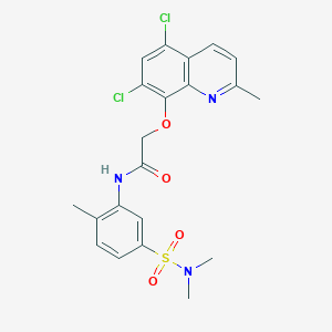 2-(5,7-dichloro-2-methylquinolin-8-yl)oxy-N-[5-(dimethylsulfamoyl)-2-methylphenyl]acetamide