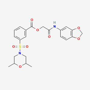 [2-(1,3-Benzodioxol-5-ylamino)-2-oxoethyl] 3-(2,6-dimethylmorpholin-4-yl)sulfonylbenzoate