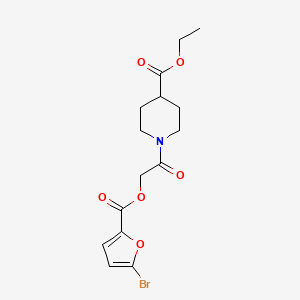 molecular formula C15H18BrNO6 B10808795 Ethyl 1-[2-(5-bromofuran-2-carbonyl)oxyacetyl]piperidine-4-carboxylate 