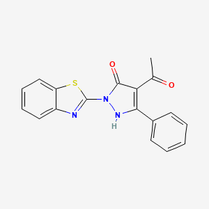 molecular formula C18H13N3O2S B10808839 4-acetyl-2-(1,3-benzothiazol-2-yl)-5-phenyl-1H-pyrazol-3-one CAS No. 309923-58-8