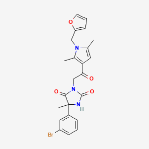 5-(3-Bromophenyl)-3-[2-[1-(furan-2-ylmethyl)-2,5-dimethylpyrrol-3-yl]-2-oxoethyl]-5-methylimidazolidine-2,4-dione