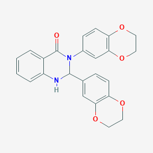 molecular formula C24H20N2O5 B10808946 2,3-Bis(2,3-dihydro-1,4-benzodioxin-6-yl)-1,2-dihydroquinazolin-4-one 