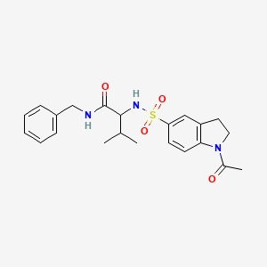 molecular formula C22H27N3O4S B10808949 2-(1-Acetyl-2,3-dihydro-1H-indole-5-sulfonamido)-N-benzyl-3-methylbutanamide 