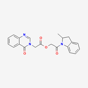 molecular formula C21H19N3O4 B10808951 [2-(2-Methyl-2,3-dihydroindol-1-yl)-2-oxoethyl] 2-(4-oxoquinazolin-3-yl)acetate 