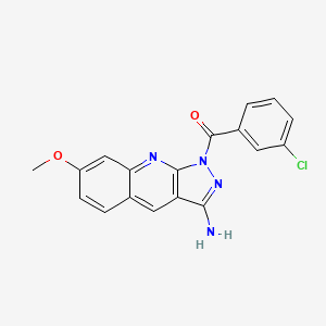 1-(3-chlorobenzoyl)-7-methoxy-1H-pyrazolo[3,4-b]quinolin-3-amine