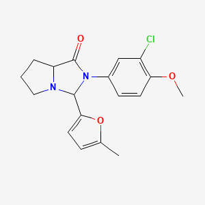 molecular formula C18H19ClN2O3 B10808974 2-(3-chloro-4-methoxyphenyl)-3-(5-methyl-2-furyl)hexahydro-1H-pyrrolo[1,2-c]imidazol-1-one 