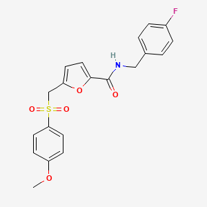 molecular formula C20H18FNO5S B10809013 N-[(4-Fluorophenyl)methyl]-5-[(4-methoxybenzenesulfonyl)methyl]furan-2-carboxamide 