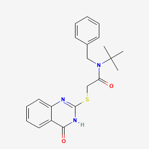 N-benzyl-N-tert-butyl-2-[(4-oxo-3H-quinazolin-2-yl)sulfanyl]acetamide