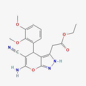 Ethyl [6-amino-5-cyano-4-(2,3-dimethoxyphenyl)-1,4-dihydropyrano[2,3-c]pyrazol-3-yl]acetate