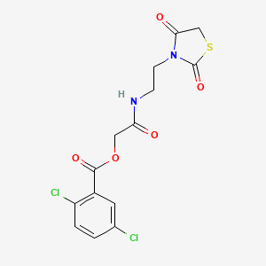 [2-[2-(2,4-Dioxo-1,3-thiazolidin-3-yl)ethylamino]-2-oxoethyl] 2,5-dichlorobenzoate