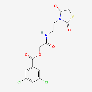 [2-[2-(2,4-Dioxo-1,3-thiazolidin-3-yl)ethylamino]-2-oxoethyl] 3,5-dichlorobenzoate