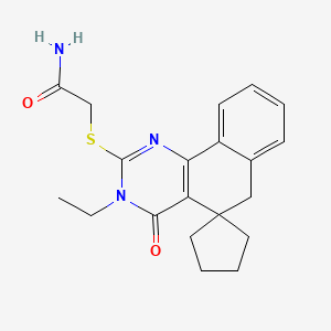 2-(3-ethyl-4-oxospiro[6H-benzo[h]quinazoline-5,1'-cyclopentane]-2-yl)sulfanylacetamide