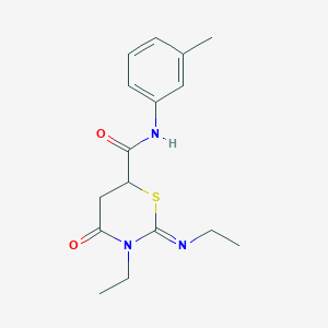 3-Ethyl-2-ethylimino-4-oxo-[1,3]thiazinane-6-carboxylic acid m-tolylamide