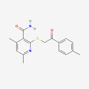 4,6-Dimethyl-2-(2-oxo-2-p-tolyl-ethylsulfanyl)-nicotinamide