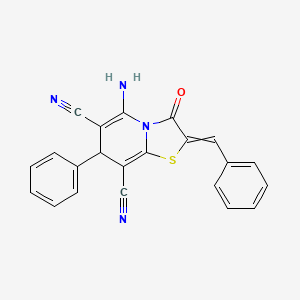 molecular formula C22H14N4OS B10809109 5-amino-2-benzylidene-3-oxo-7-phenyl-7H-[1,3]thiazolo[3,2-a]pyridine-6,8-dicarbonitrile 