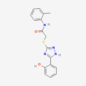 molecular formula C17H16N4O2S B10809124 2-[[5-(2-hydroxyphenyl)-1H-1,2,4-triazol-3-yl]sulfanyl]-N-(2-methylphenyl)acetamide 