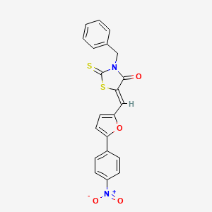 (5Z)-3-Benzyl-5-{[5-(4-nitrophenyl)furan-2-YL]methylidene}-2-sulfanylidene-1,3-thiazolidin-4-one