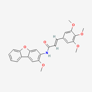 molecular formula C25H23NO6 B10809135 (E)-N-(2-methoxydibenzofuran-3-yl)-3-(3,4,5-trimethoxyphenyl)prop-2-enamide 