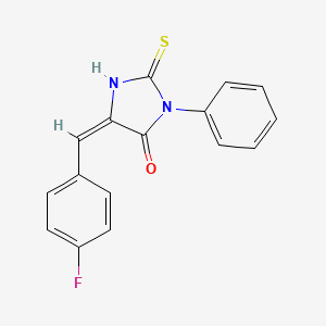 molecular formula C16H11FN2OS B10809140 (5E)-5-(4-fluorobenzylidene)-2-mercapto-3-phenyl-3,5-dihydro-4H-imidazol-4-one 