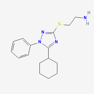 molecular formula C16H22N4S B10809143 2-[(5-cyclohexyl-1-phenyl-1H-1,2,4-triazol-3-yl)sulfanyl]ethan-1-amine 