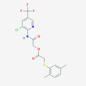 [2-[[3-Chloro-5-(trifluoromethyl)pyridin-2-yl]amino]-2-oxoethyl] 2-(2,5-dimethylphenyl)sulfanylacetate