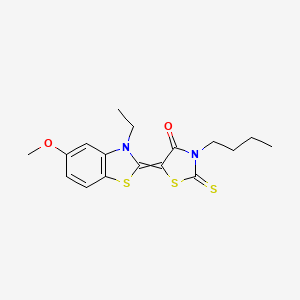 molecular formula C17H20N2O2S3 B10809173 3-butyl-5-[(2E)-3-ethyl-5-methoxy-1,3-benzothiazol-2-ylidene]-2-sulfanylidene-1,3-thiazolidin-4-one 