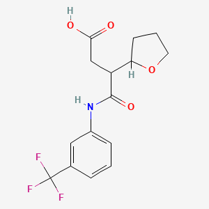 molecular formula C15H16F3NO4 B10809204 4-Oxo-3-(tetrahydrofuran-2-yl)-4-{[3-(trifluoromethyl)phenyl]amino}butanoic acid 