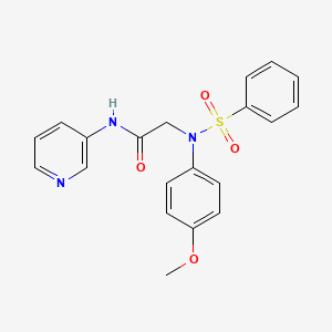 molecular formula C20H19N3O4S B10809211 N~2~-(4-methoxyphenyl)-N~2~-(phenylsulfonyl)-N-pyridin-3-ylglycinamide 