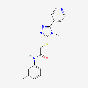 molecular formula C17H17N5OS B10809215 2-(4-Methyl-5-pyridin-4-yl-4H-[1,2,4]triazol-3-ylsulfanyl)-N-m-tolyl-acetamide 