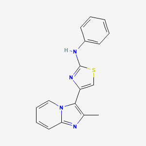 molecular formula C17H14N4S B10809226 2-Thiazolamine, 4-(2-methylimidazo[1,2-a]pyridin-3-yl)-N-phenyl- CAS No. 315703-48-1