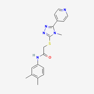 molecular formula C18H19N5OS B10809268 N-(3,4-Dimethyl-phenyl)-2-(4-methyl-5-pyridin-4-yl-4H-[1,2,4]triazol-3-ylsulfanyl)-acetamide 