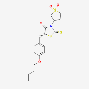 molecular formula C18H21NO4S3 B10809276 5-[(4-Butoxyphenyl)methylidene]-3-(1,1-dioxothiolan-3-yl)-2-sulfanylidene-1,3-thiazolidin-4-one 