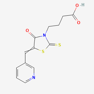 4-[4-Oxo-5-(pyridin-3-ylmethylidene)-2-sulfanylidene-1,3-thiazolidin-3-yl]butanoic acid