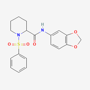 1-(benzenesulfonyl)-N-(1,3-benzodioxol-5-yl)piperidine-2-carboxamide