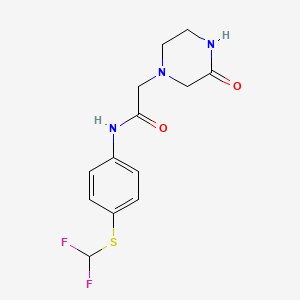 N-[4-(difluoromethylsulfanyl)phenyl]-2-(3-oxopiperazin-1-yl)acetamide