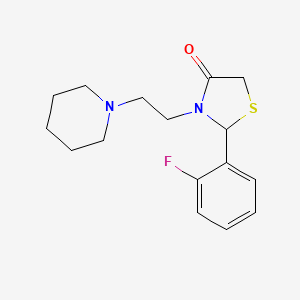 2-(2-Fluorophenyl)-3-[2-(piperidin-1-yl)ethyl]-1,3-thiazolidin-4-one