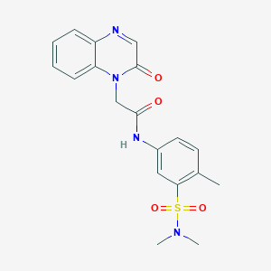 molecular formula C19H20N4O4S B10809535 N-[3-(dimethylsulfamoyl)-4-methylphenyl]-2-(2-oxoquinoxalin-1-yl)acetamide 